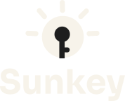 Logo Sunkey vertical en blanco